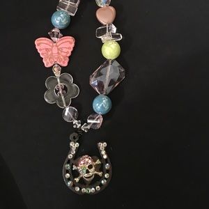 Pastel Colored Sugar Skull Necklace